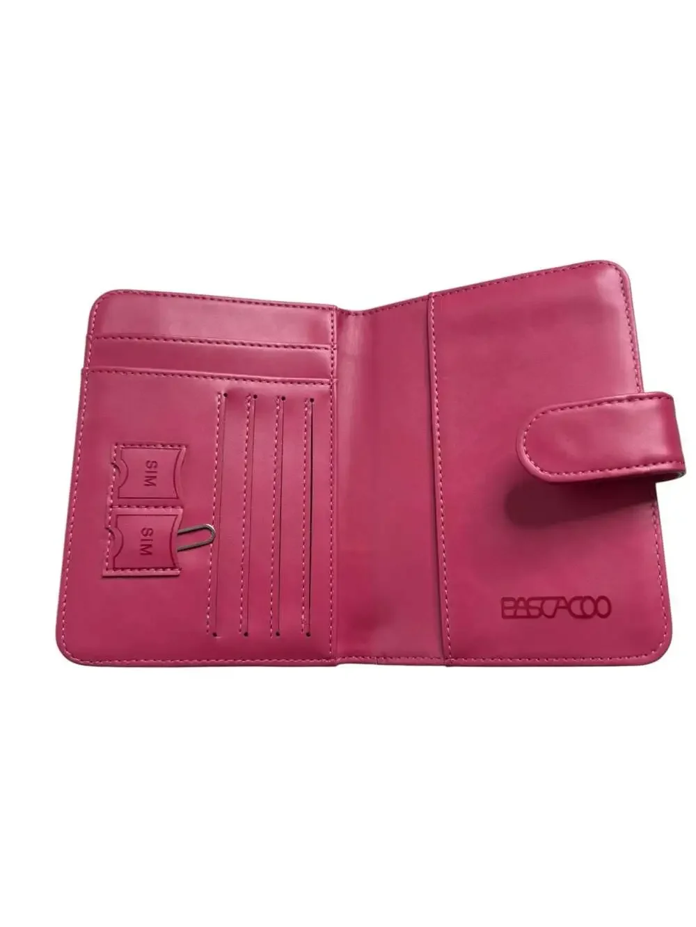 Pascacoo Pink RFID Blocking Passport Holder Travel Wallet with SIM Card Slots